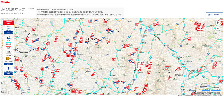 トヨタ 被災地支援地図 通れた道マップ を公開中 令和2年7月豪雨 トヨタ自動車のクルマ情報サイト Gazoo