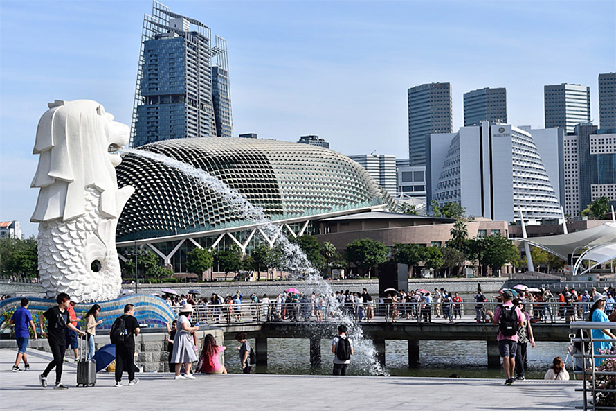 シンガポールを代表する観光地マーライオン